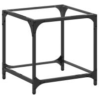 Vidaxl Mesa de Centro Vidrio y Acero 40x40x40 Cm Transparente y Negro - details 1