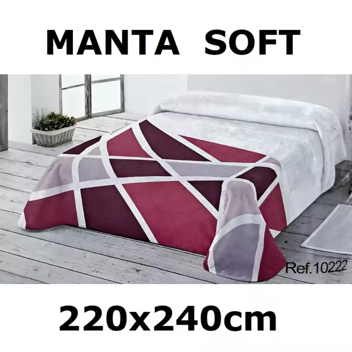 Manta para came,natura soft extra suave,100% poliester,220x240cm,cm,fespu - 1
