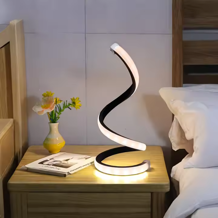 Lámpara De Noche LED Creativa En Espiral 3 Colores Dimmerable USB Para Mesa De Trabajo Dormitorio Sala De Estar Decoración - 1