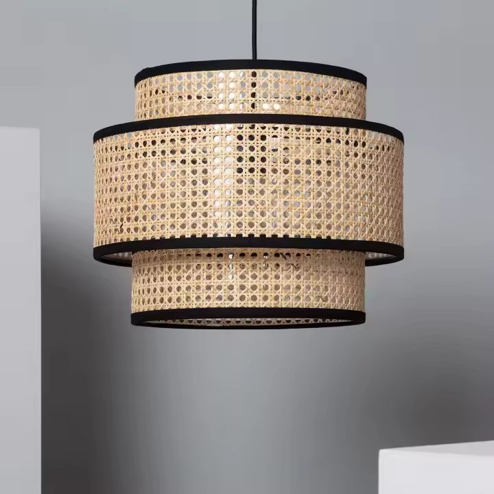 Ledkia Lámpara Colgante Ratán Huela Triplo ILUZZIA - 1