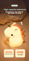 Lámpara Nocturna De Silicona Unicornio Para Niños Luz LED Recargable Por USB Decoración De Habitación Animales De Peluche Regalo Para Niños - details 6