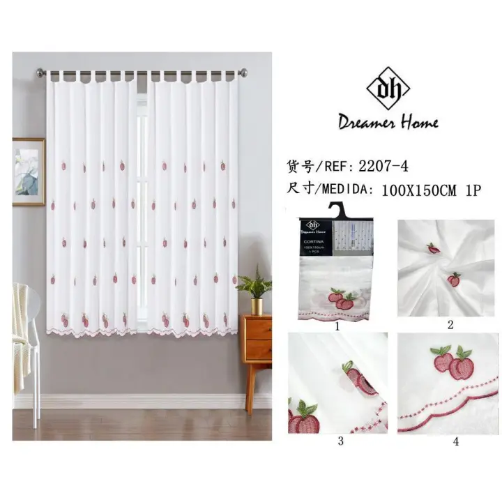 LILI HOME Cortina de Cocina - Diseño Funcional y Atractivo 100 x 150 cm ( 1pcs ) 100% Poliéster: Tejido resistente y duradero, ideal para el entorno de la cocina. Fácil de mantener y lavar, conservando su apariencia impecable a lo largo del tiempo. - 1