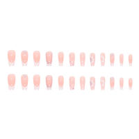 24 PCS Uñas Postizas De Ballet Francesa Largas Con Diamantes +1 Pegamento +1 Linterna De Uñas Resina Material Originales De China - details 4