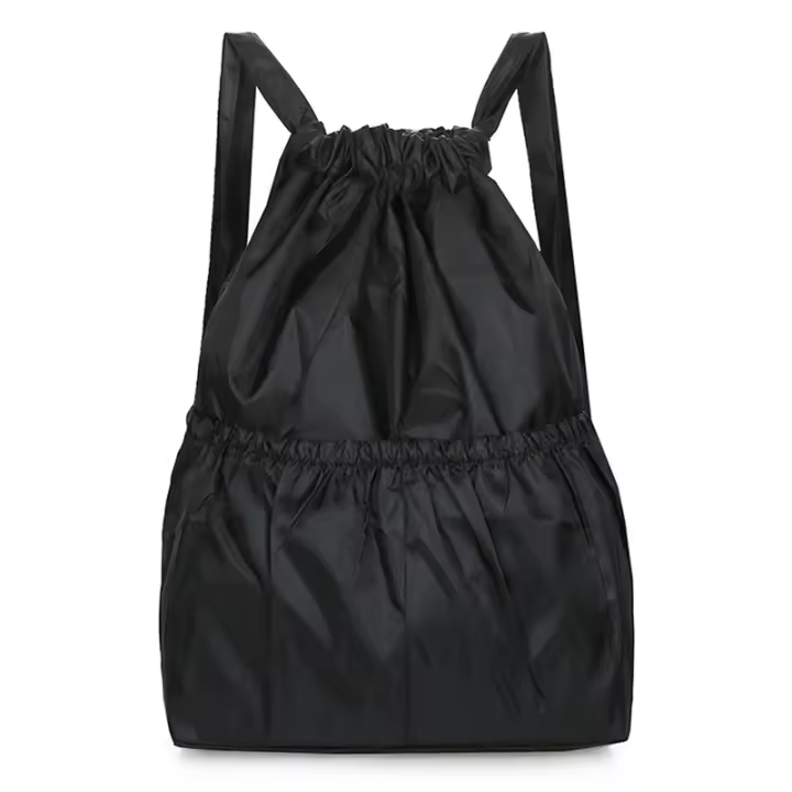 Mochila De Mujer Con Cordón Gran Capacidad Ligera Minimalista Portátil Para Compras Y Viajes Estilo Casual Sólido - 1