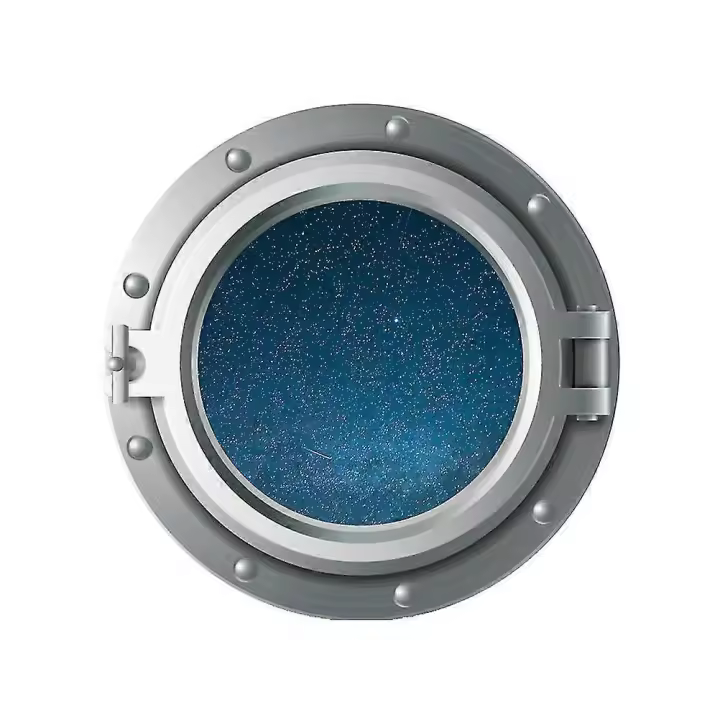 Pegatinas 3D para ventanas, pegatinas de pared 3D con diseño de ojo de buey, pegatinas de pared con diseño de universo, pegatinas de pared para playa, decoración náutica, océano y costa. - 1