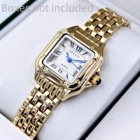 Reloj De Mujer De Lujo Y Moda En Acero Inoxidable Dorado Resistente Al Agua Y Al Choque Con Mostrador Romano De Cuarzo - details 0