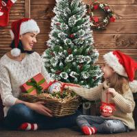 ARBOL DE NAVIDAD SILVESTRE 120cm, 210cm. Arbol de Navidad Verde Abeto, Árbol de Navidad Artificial, Verde PVC Árboles Decoración Navideña, con Efecto Nieve y piñas, Soporte de Maderal (con Efecto Nieve y piñas) - details 7