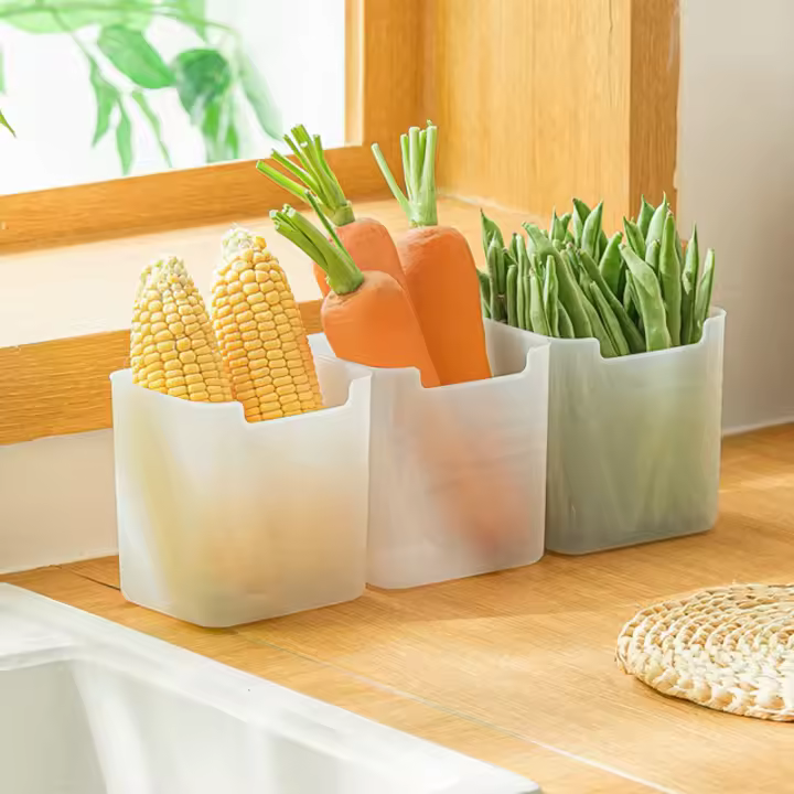 Caja De Almacenamiento Para Alimentos Refrigerador Organizador De Cocina Puerta Lateral De Nevera Caja De Almacenamiento Para Frutas Verduras Y Especias - 1