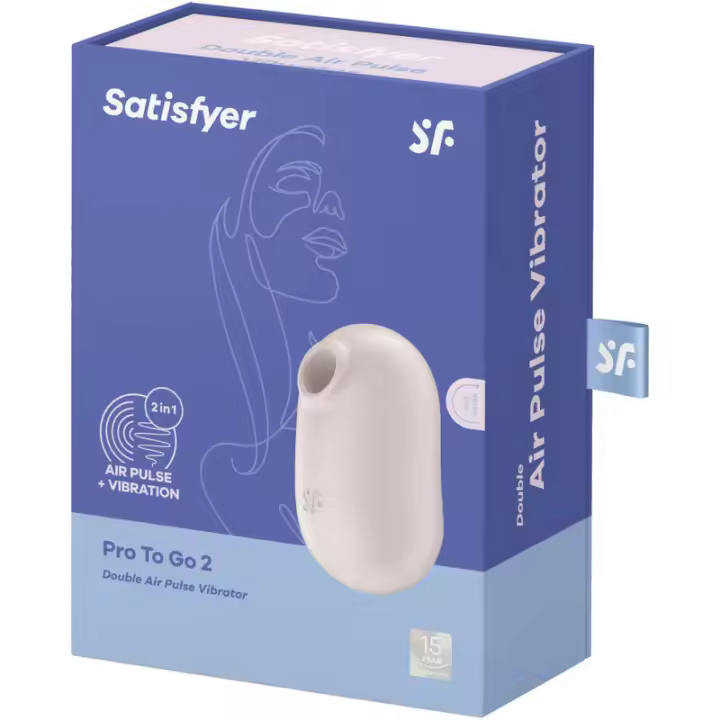 SATISFYER SUCCIONADOR MODELO PRO TO GO 2 ESTIMULADOR Y VIBRADOR DOBLE COLOR BEIGE JUGUETES SEXUALES - 1