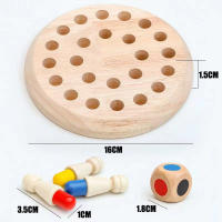 Juego De Memoria De Madera Juego De Ajedrez De Palos Tablero De Colores Juguete Educativo Montessori Para Niños Desarrollo Cognitivo - details 5