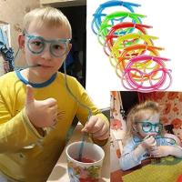 Gafas De Plástico Suave Divertidas Con Tubo De Pajita Reutilizable Accesorios Para Barra Creativos Juguete Para Niños Regalo Fiesta Supplies - details 0