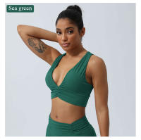 Sudadera De Yoga Para Mujer Soporte Alto Top De Cintura Alta Deporte Fitness Correr En La Pista Crocante Trasero Cruzado Ropa Deportiva Transpirable Y Elástica - details 8
