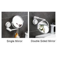 Espejo De Maquillaje Plegable Y Giratorio De 360° Instalación Sin Lijar Redondo Para Afeitar HD Accesorios De Baño - details 0