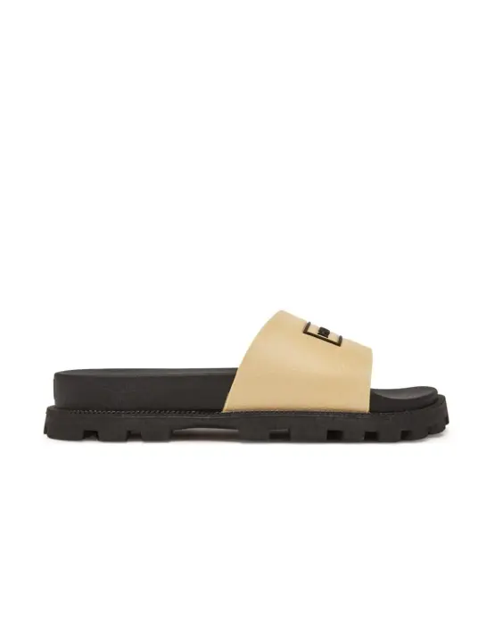 Chanclas Hunter Synthetic Slider Gravel Mujer Crema - 1