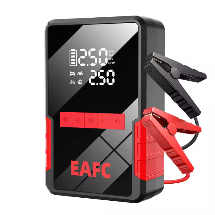 Arrancador de batería portátil de 1200 A y Compresor de aire de 150 PSI para coche, paquete de batería, con pantalla LED - 1