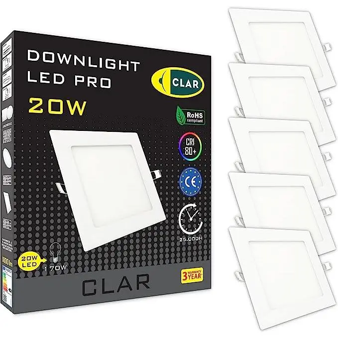 CLAR - Downlight LED Techo Empotrable, Focos LED Interior Techo, Luz LED Techo, Focos Empotrables LED, Luz LED Techo - 1