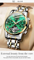 Reloj De Pulsera Automático Para Hombre OLEVS Estilo Business Impermeable Con Correa De Acero Inoxidable Calendario Esqueleto Display Numeral Romano - details 7