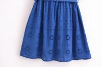 Vestido Corto Para Mujer Con Cinturón Y Bordado De Encaje Francesa Versátil Y Moda De Vacaciones Estilo Playa Manga Corta - details 17