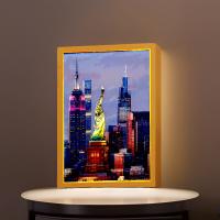 Lámpara De Pared LED De Dibujo De Ciudad Nueva York Fotografía Marco Luz Nocturna Regalo Para Amigos Decoración Del Hogar Luz De Mesa Lámpara De Luna - details 3