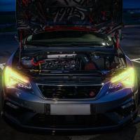 Placa De DRL Angel Eye Roja Y Amarilla Para Seat Leon ST FR Facelift Cupra Faros LED Luz Diurna Universal 12V 5F0941475A - details 2