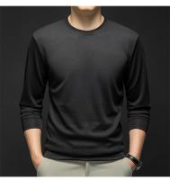Camiseta De Manga Larga Para Hombre De Otoño Primavera Estilo Casual Sólido Calidad Superior Tops Básicos Clásicos Para Hombres - details 5
