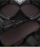 Juego De 3 Piezas De Cojín De Coche Universal De Lino Bordado Y Cuadrado Para Todas Las Estaciones Sin Apoyo De Espalda - details 8