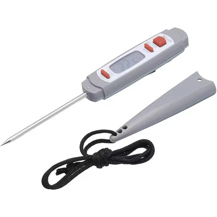 Taylor Termómetro Digital Cocina Pro, Carne Sonda Temperatura, Funda Protectora Antimicrobiana, Gris, 18 Cm - 1