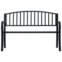 vidaXL Banco de jardín acero negro 125 cm - details 1