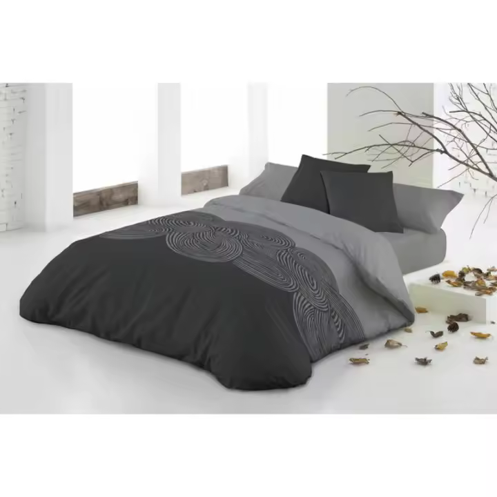 Hosteline - Juego de funda nórdica Hosteline ONENAL Gris Cama de 105 2 Piezas - 1