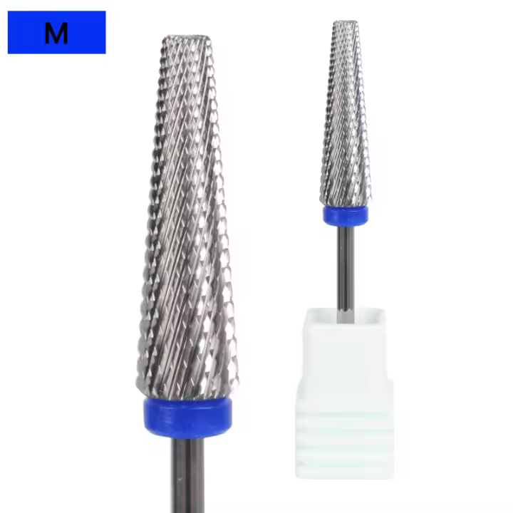 Broca De Uñas 5-en-1 24mm Super Larga Taperada De Carburo Para Taladro Eléctrico Accesorios De Manicura Corte De Cutícula Y Moldeado - 1