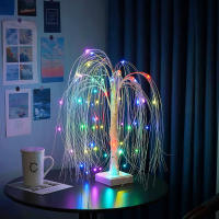 Árbol De Bonsái Weeping Willow LED Con Luces De Hadas Cambio De Color Para Decoración De Navidad Y Fiesta En Mesa Incluye Pilas - details 7