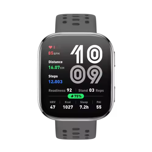 Amazfit Bip 6 Charcoal 5 cm (1.97") AMOLED Digital 390 x 450 Pixeles Pantalla táctil Plata GPS (satélite) - 1