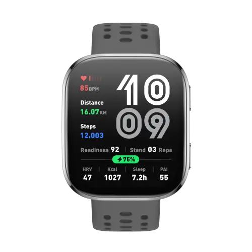 Amazfit Bip 6 Charcoal 5 cm (1.97") AMOLED Digital 390 x 450 Pixeles Pantalla táctil Plata GPS (satélite) - 1