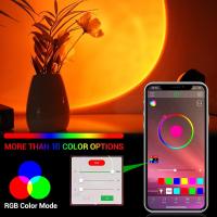 Lámpara De Noche Bluetooth Inteligente Proyector De Arcoíris Y Atardecer Para Decoración De Pared Hogar Y Café Luz De Ambiente De Mesa - details 4