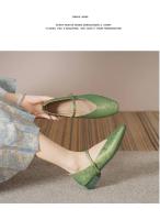 Zapatos Planos De Verano Para Mujer Con Tobillera Y Cierre De Hebilla En Microfibra De Color Oro Y Verde Estampado Texturizado De Tamaño Grande 34-43 Zapatos Elegantes Y Casuales - details 14