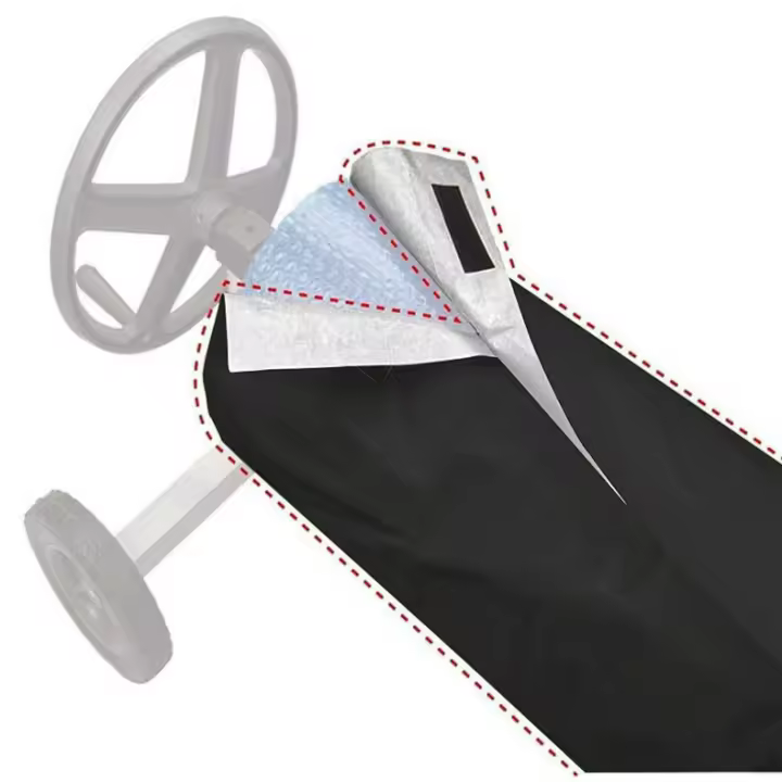 Cubierta de tela impermeable para piscina, cubierta enrollable, cubierta protectora para piscina al aire libre, cubierta solar, cubierta para piscina antiviento/lluvia/polvo/UV——49,096 cm negro - 1