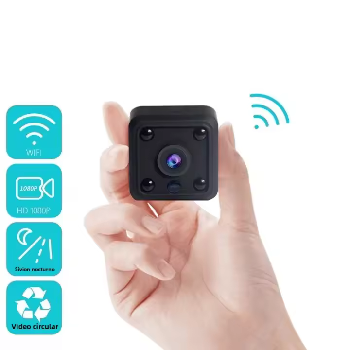 Cámara De Seguridad Inalámbrica Mini 1080P Con Visión Nocturna Y Detección De Movimiento Monitorización WiFi Para El Hogar - 1