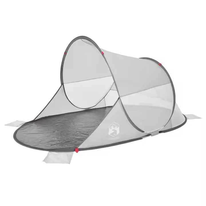 vidaXL Tienda de playa pop-up impermeable gris - 1