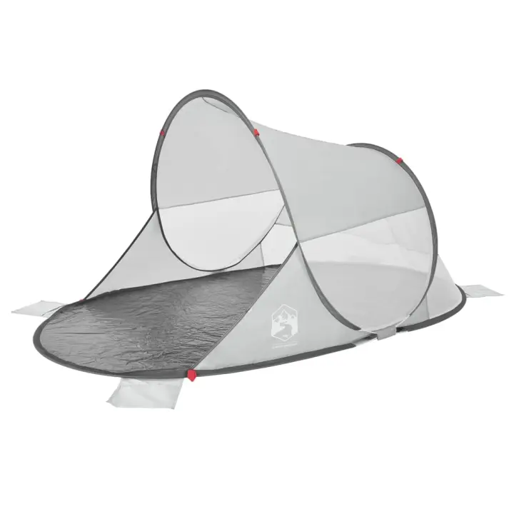 vidaXL Tienda de playa pop-up impermeable gris - 1
