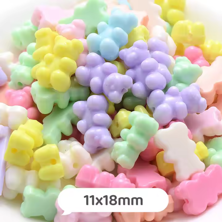 30pcs Makaron AB Elegantes Ondas De Oso Acrílico Colgantes Para Crear Llaveros Pendientes Collares Y Aretes Joyería - 1
