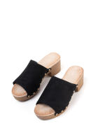 Lyla Wang Sandalias mujer mules con tacón alto y plataforma efecto madera con tachas y plantilla acolchada - details 26