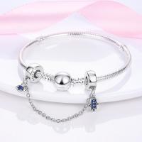 Cadena De Seguridad De Plata Esterlina 925 Estrella Luna Corazón Bordeado Con Clip De Silicona Para Pulsera Original Joyería DIY Regalo - details 9