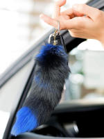 Gran Colgante De Peluche De Zorro Falso Para Llavero Colgante De Cola De Therian Para Bolso Regalo Para Mujeres Y Niñas Estilo Moderno Tamaño Aproximado De 35-40cm - details 5