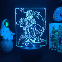 Figura De Anime Japonés Dragon Ball Super Saiyan Goku Vegeta Con Soporte De Cristal LED Ilusión 3D Luz Nocturna Colorida Para Niños Cumpleaños - details 7