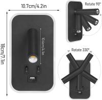 Lámpara De Pared LED Rotativa Con Interruptor Y Puerto USB Para Lectura En La Cama Luz De Pared Montada En La Pared Soporte De Aluminio Fuente De Luz LED Para Dormitorio Vestíbulo Estudio - details 3