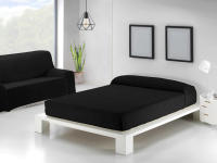 Colcha Multiusos LISA. Funda de Sofá - Tejido 85% Algodón/15% Poliéster - Medida 180x280 cm (Sofá 2 Plazas - Cama 90/105 cm). Color Negro - Sedalinne - details 0