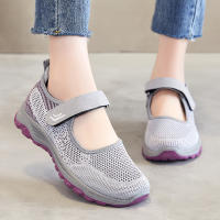 Zapatos Casuales Para Mujer Transpirables De Malla Suave Antideslizantes Ligeros Con Velcro Para Caminar Correr Diario Todas Las Estaciones Zapato Versátil - details 3
