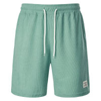 Nuevos Pantalones Cortos De Corduroy Para Hombre Verano Color Sólido Con Cordones Estilo Casual Cierre De Cordón Talla Media - details 57