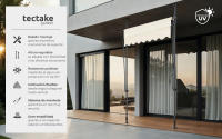 Tectake - Toldo plegable para balcón con manivela, ajustable en altura  Funcional  Estructura de acero con revestimiento en polvo con cilindro de aluminio ligero  Barras telescópicas con pies roscados para un montaje rápido y sencillo - details 0