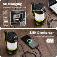 LED interior para acampar, recargable por USB, regulable, IP68, impermeable, multiticón, portátil, Iman Colgante Con, para RV, Sótano, apagón, tienda de campaña (Green) - details 1
